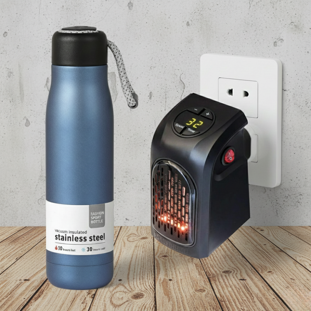 Anyage Handy Room Heater and Vacuum Flask Winter Utility Combo
