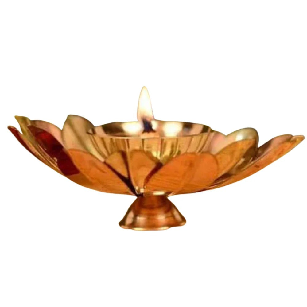 Copper Brass Deepak - Handcrafted Traditional Oil Lamp for Auspicious Lighting