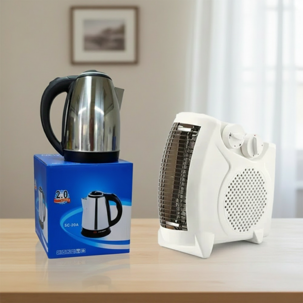 Anyage Fan Heater and Electric Kettle Combo for Winter Comfort