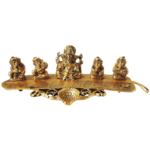 Aluminium Showpiece Musical Ganesh With Deepak Statue