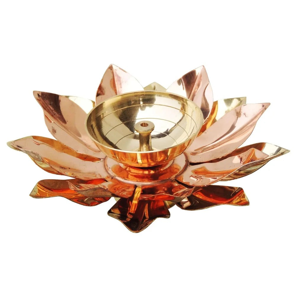 Copper Brass Deepak - Handcrafted Traditional Oil Lamp for Auspicious Lighting