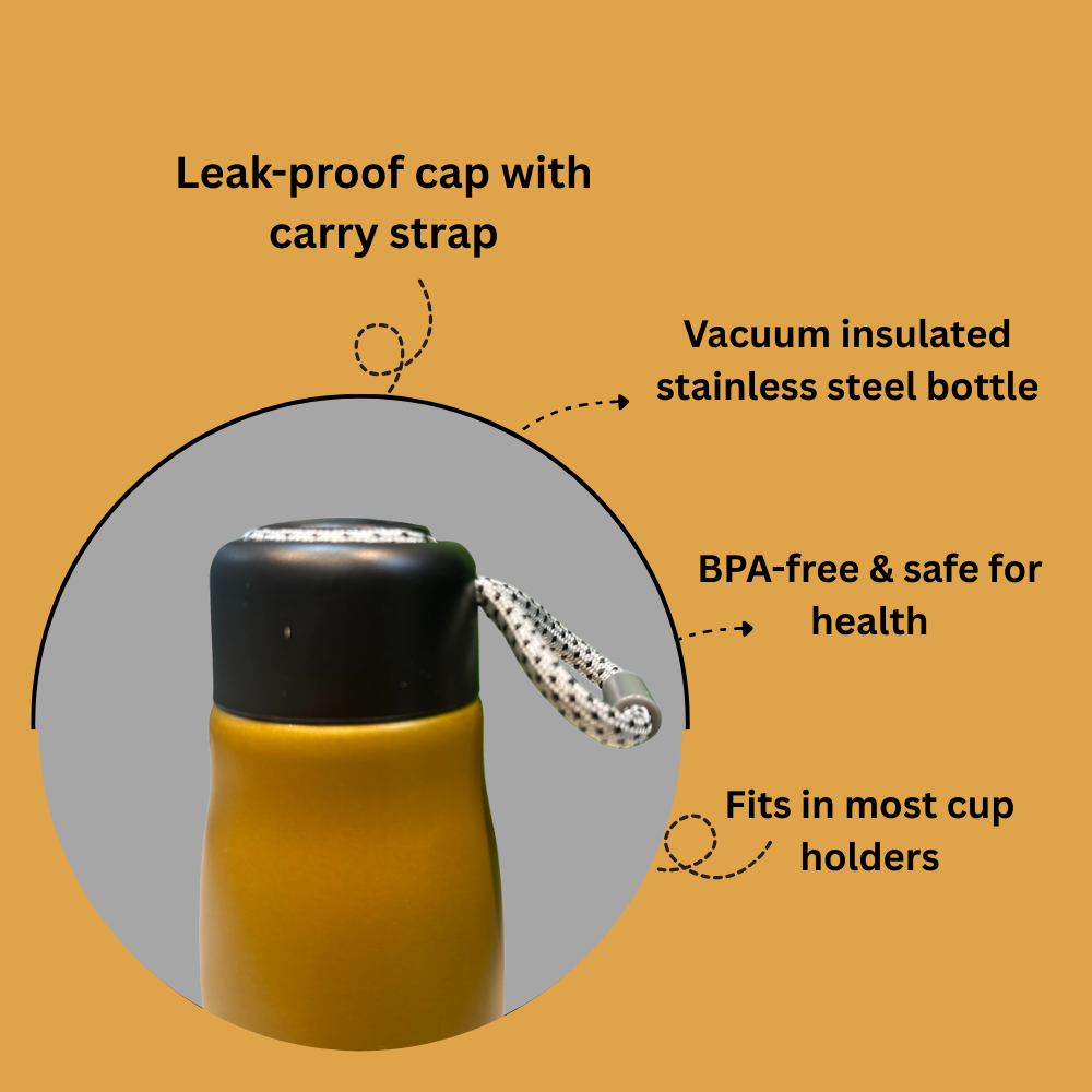 Anyage Premium Vacuum Insulated Water Bottle - 17oz Stainless Steel TEMP-LOCK Bottle (Air Force Blue)