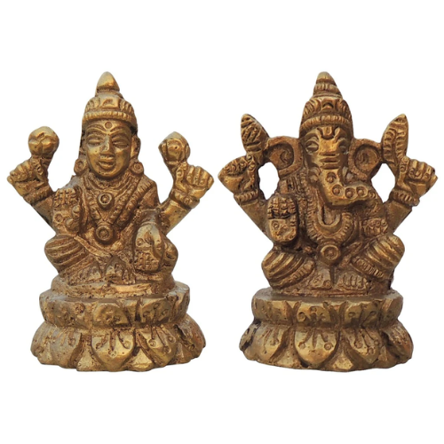 Brass Show Piece Laxmi Ganesh Pair God Idol Statue (BS1003)