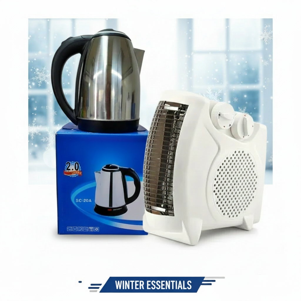 Anyage Fan Heater and Electric Kettle Combo for Winter Comfort