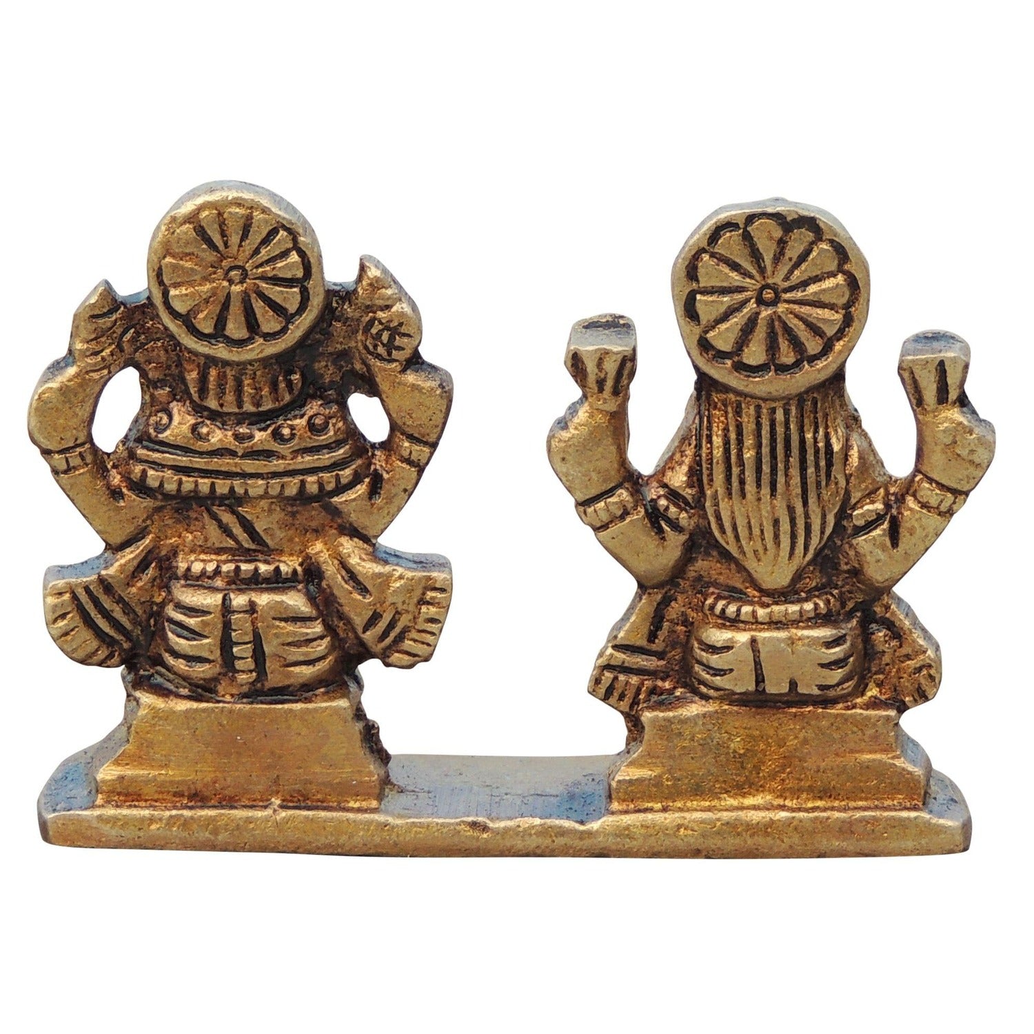 Laxmi Ganesh One Same Base Brass Idol