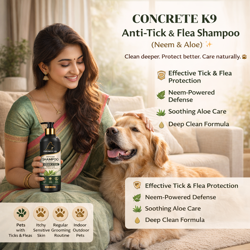 Concrete K9 Anti-Tick &amp; Flea Shampoo (Neem &amp; Aloe) | 200ml