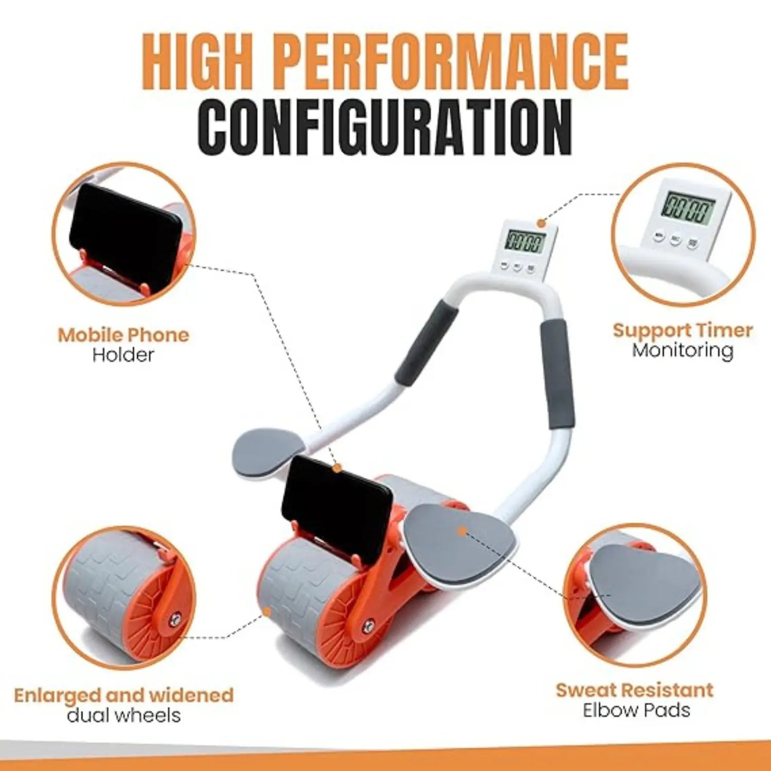 Anyage Automatic Ab Roller Wheel with Elbow Support and Timer – Premium Core Trainer