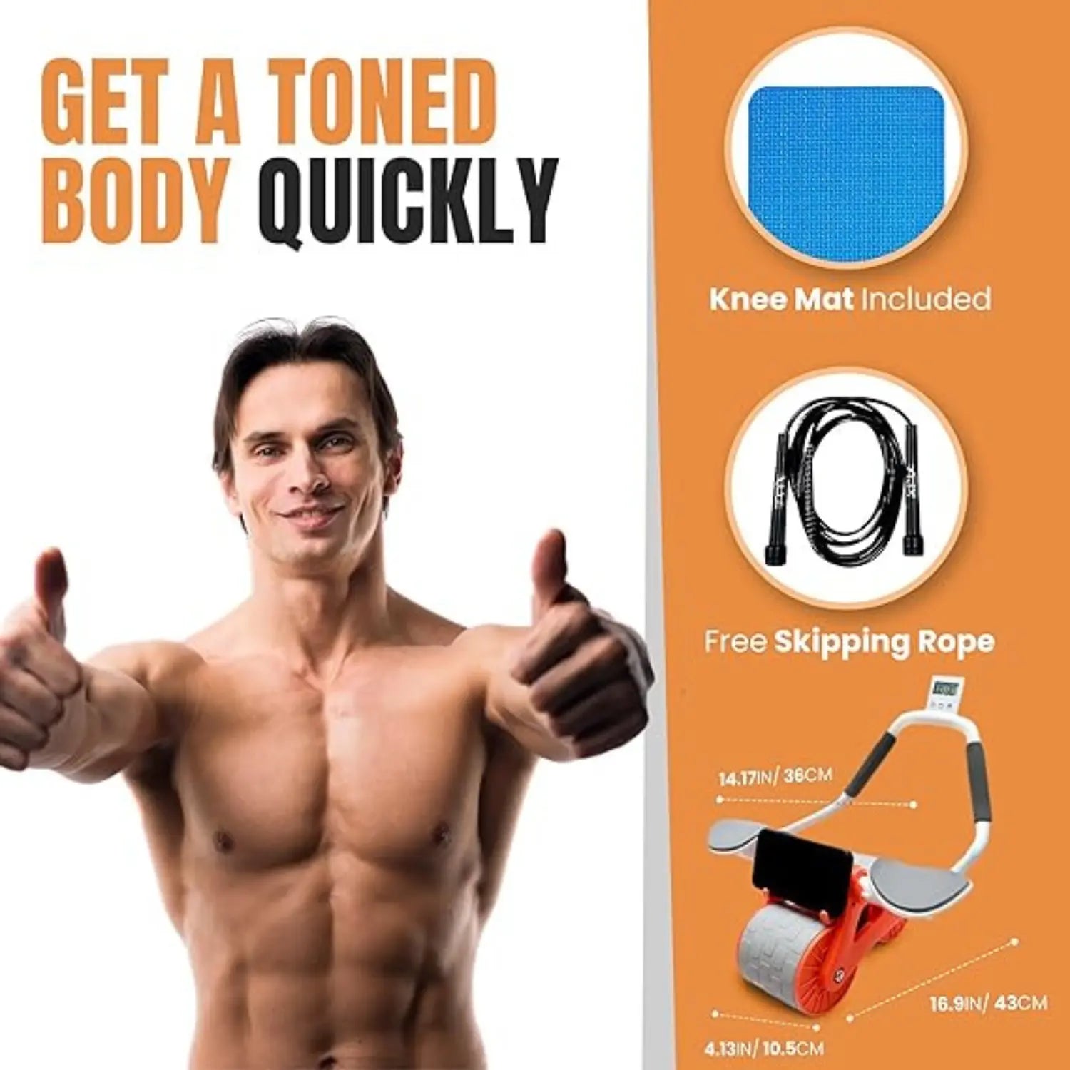 Anyage Automatic Ab Roller Wheel with Elbow Support and Timer – Premium Core Trainer