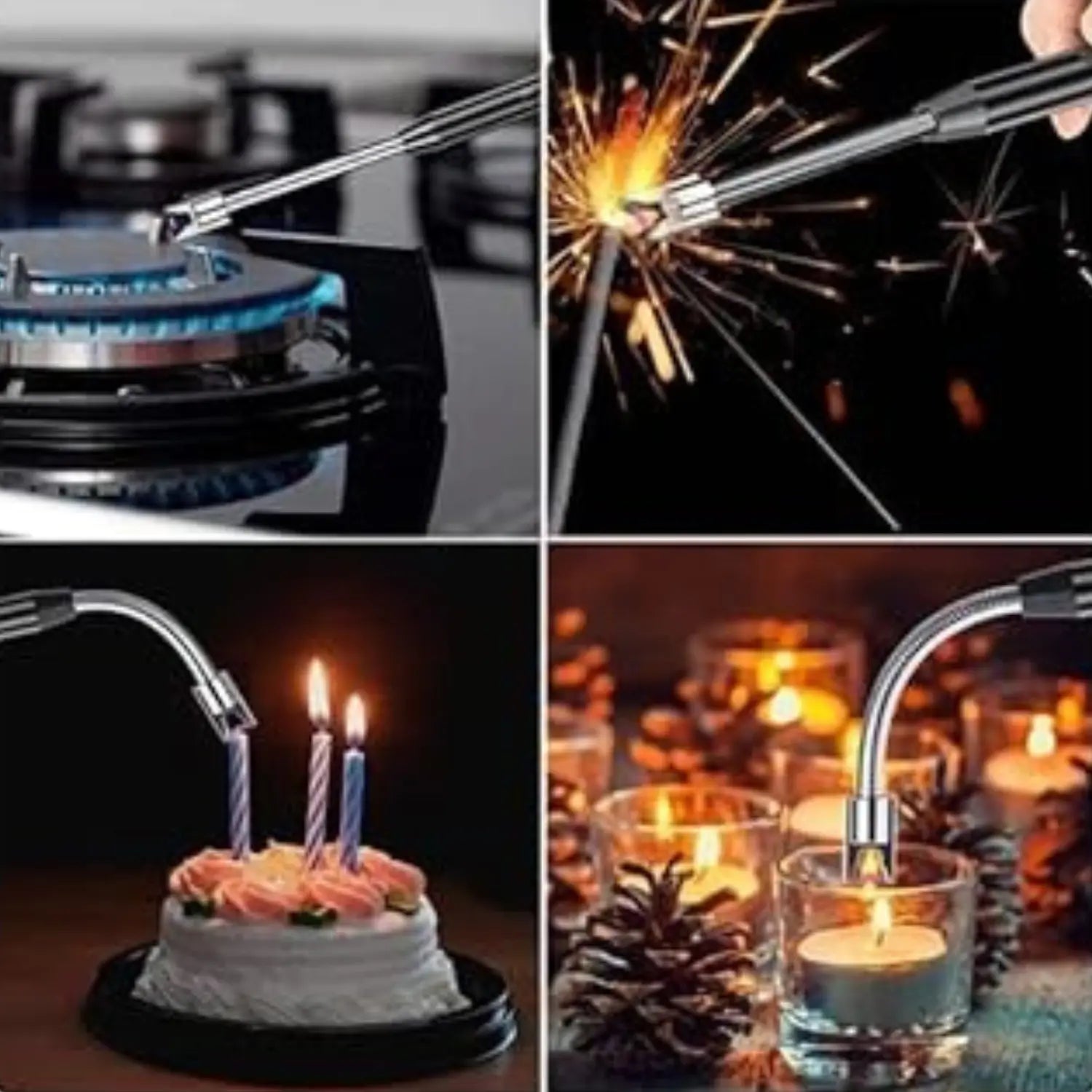 Anyage USB Arc Candle Lighter with 360° Flexible Neck – Multicolor