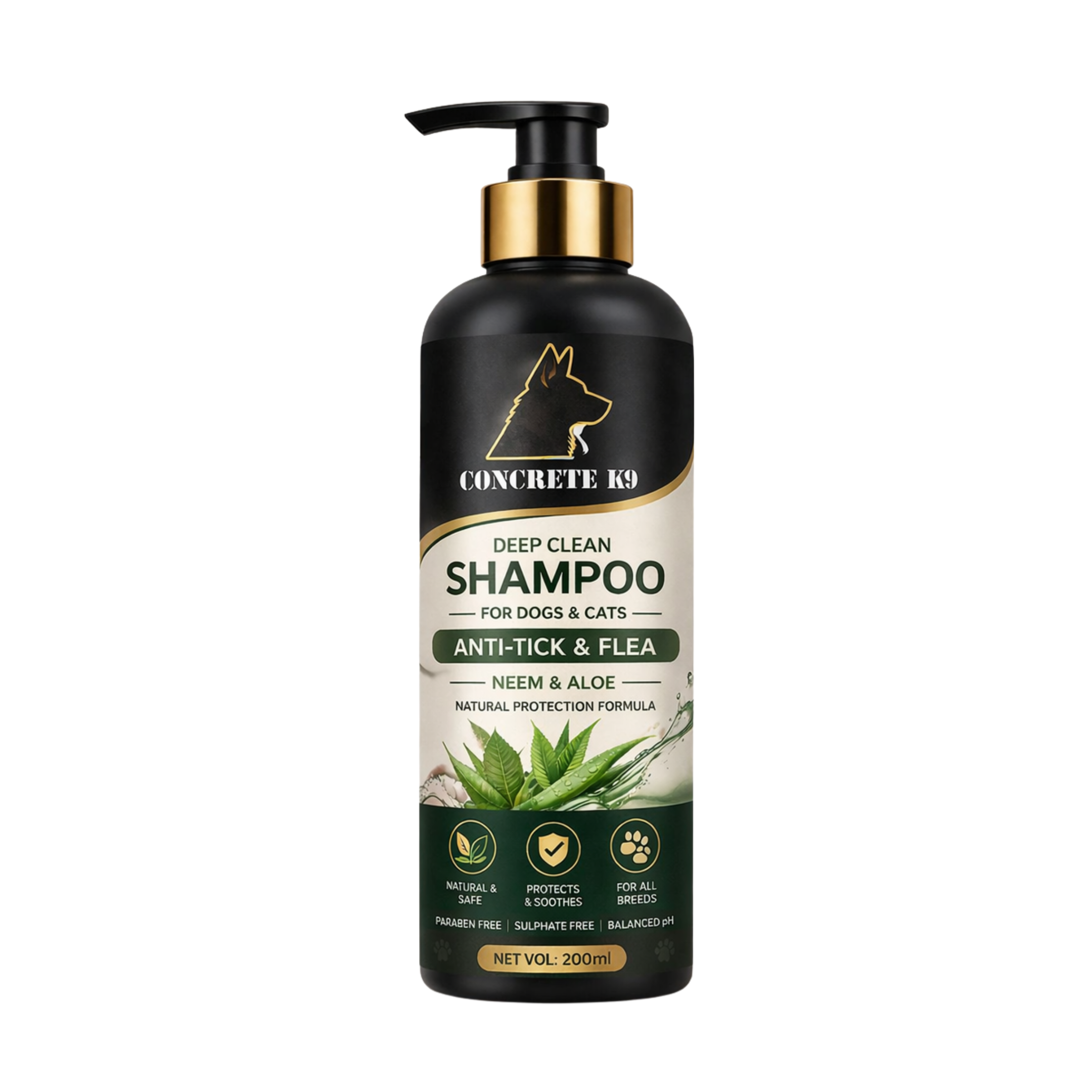 Concrete K9 Anti-Tick &amp; Flea Shampoo (Neem &amp; Aloe) | 200ml