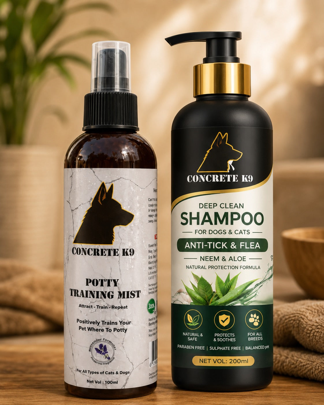 Complete Dog Care Combo – Potty Training Spray + Anti-Tick Shampoo