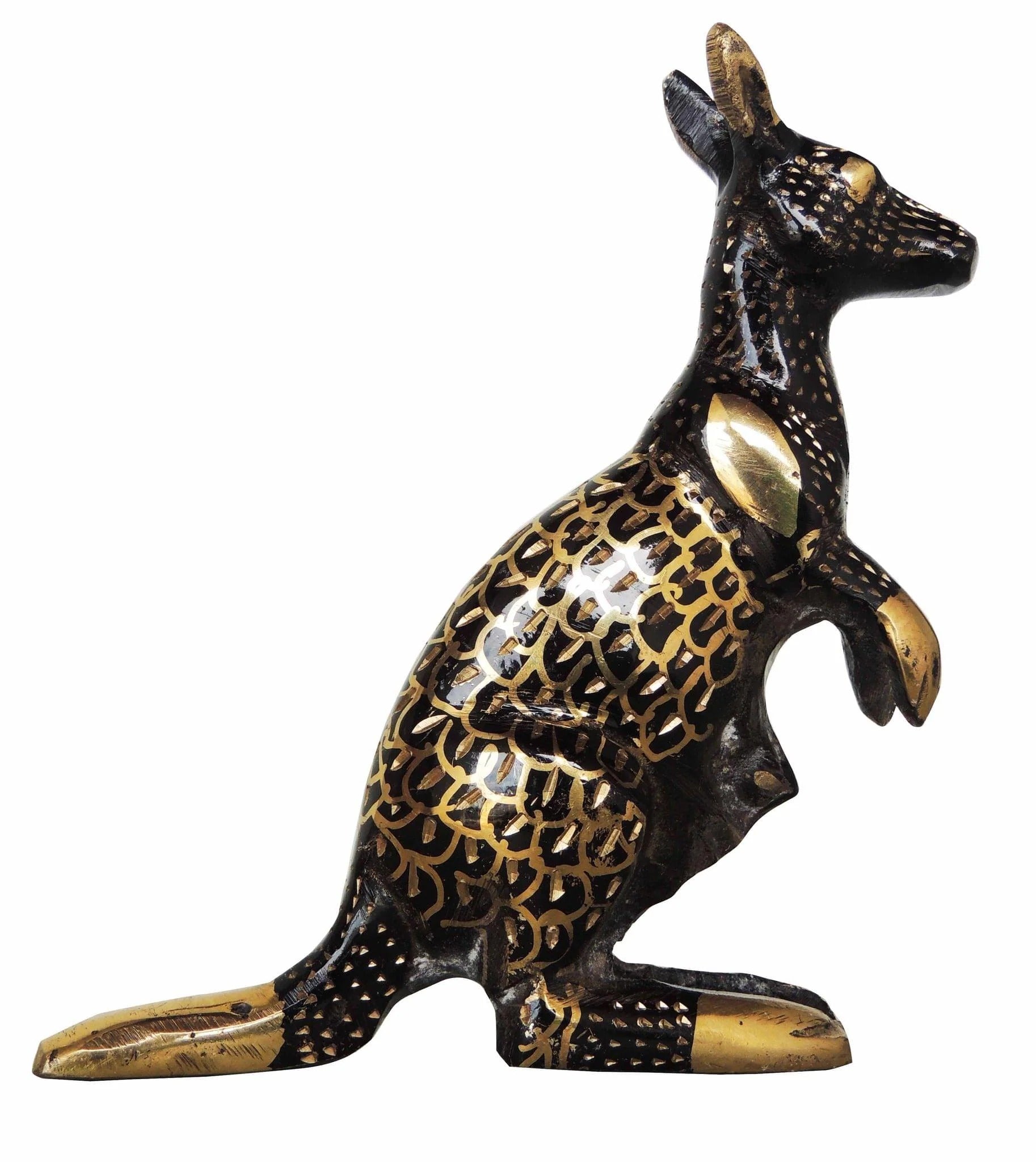 Brass Kangaroo Statue - Handcrafted Animal Showpiece for Home and Office Decor