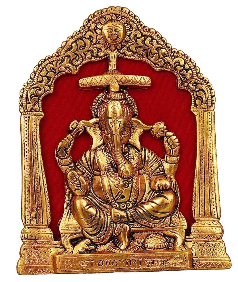 Aluminium Showpiece Ganesh Ji Statue for Home Temple and Auspicious Decor