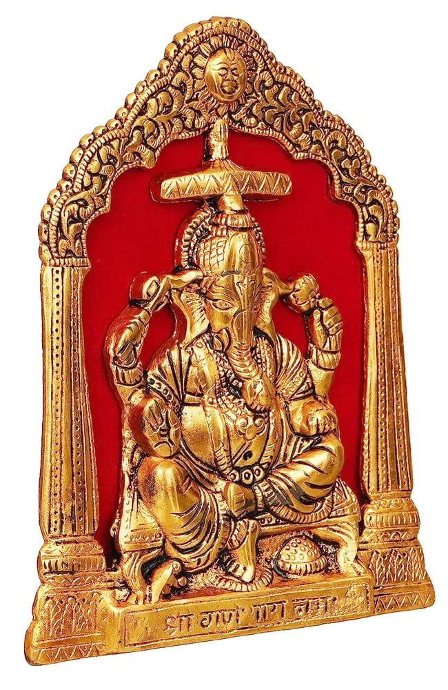 Aluminium Showpiece Ganesh Ji Statue for Home Temple and Auspicious Decor