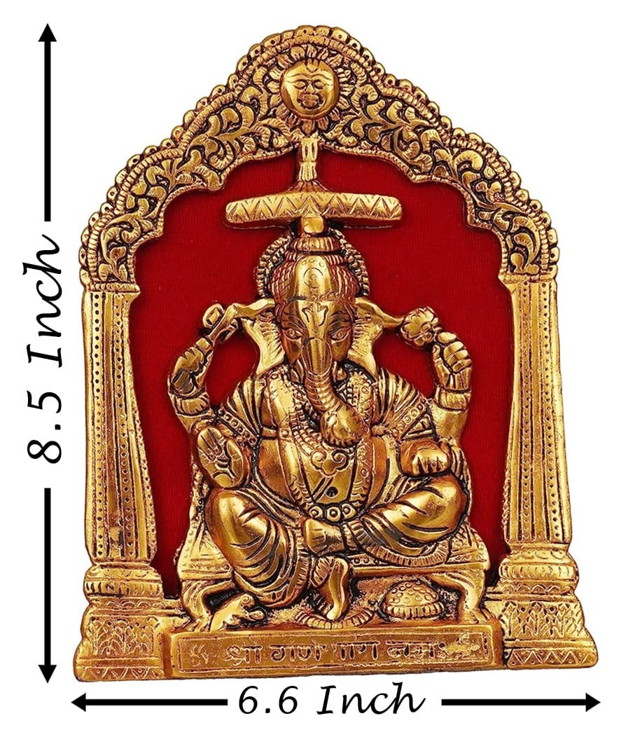 Aluminium Showpiece Ganesh Ji Statue for Home Temple and Auspicious Decor