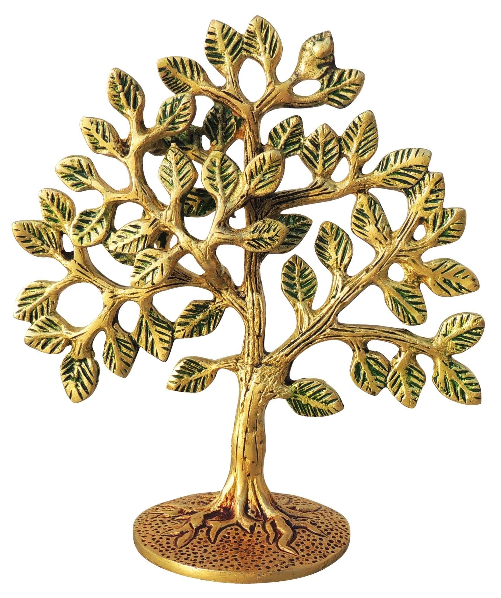 Brass Tree Showpiece - Artistic Table Decor for Home and Office Spaces