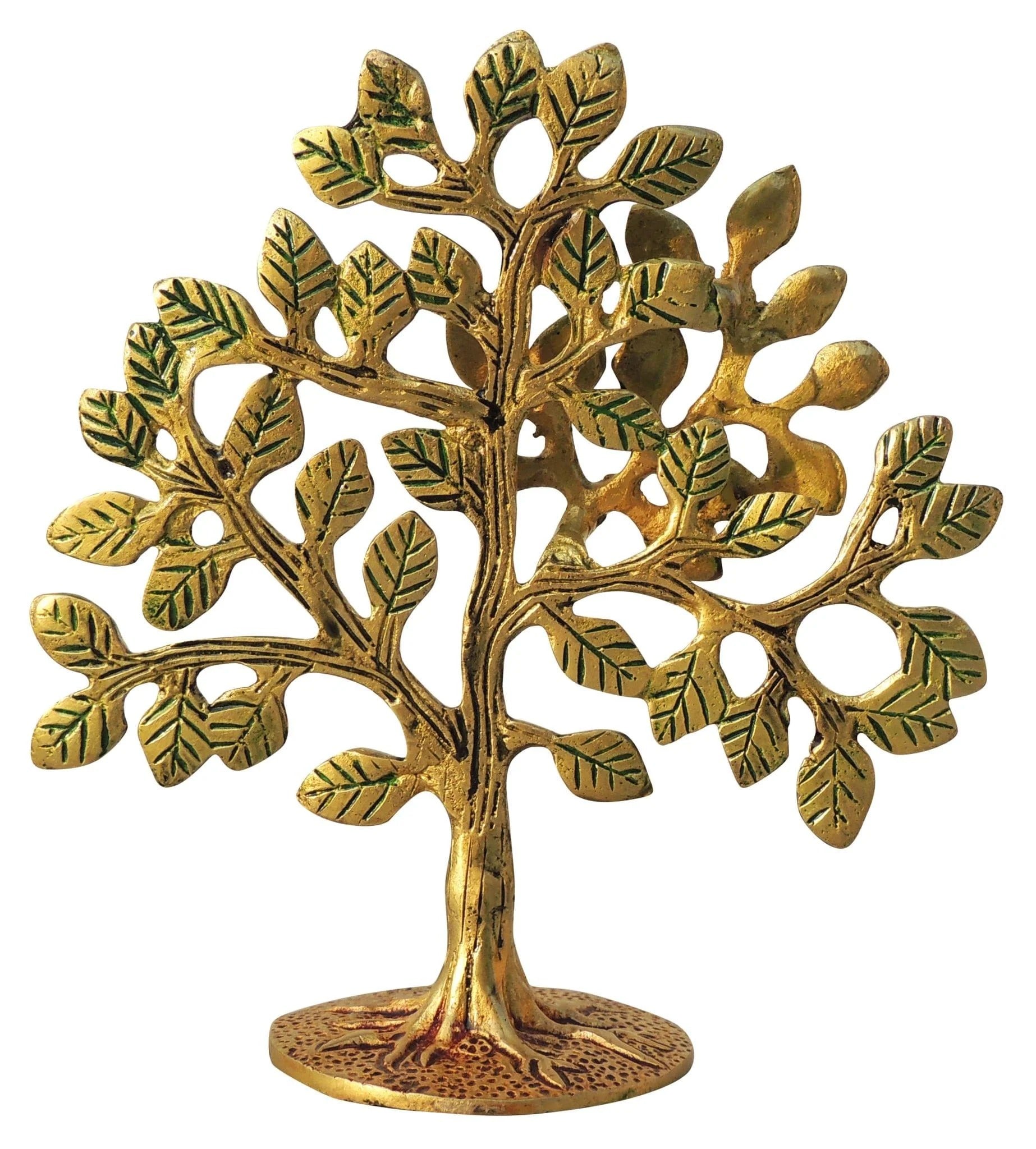 Brass Tree Showpiece - Artistic Table Decor for Home and Office Spaces
