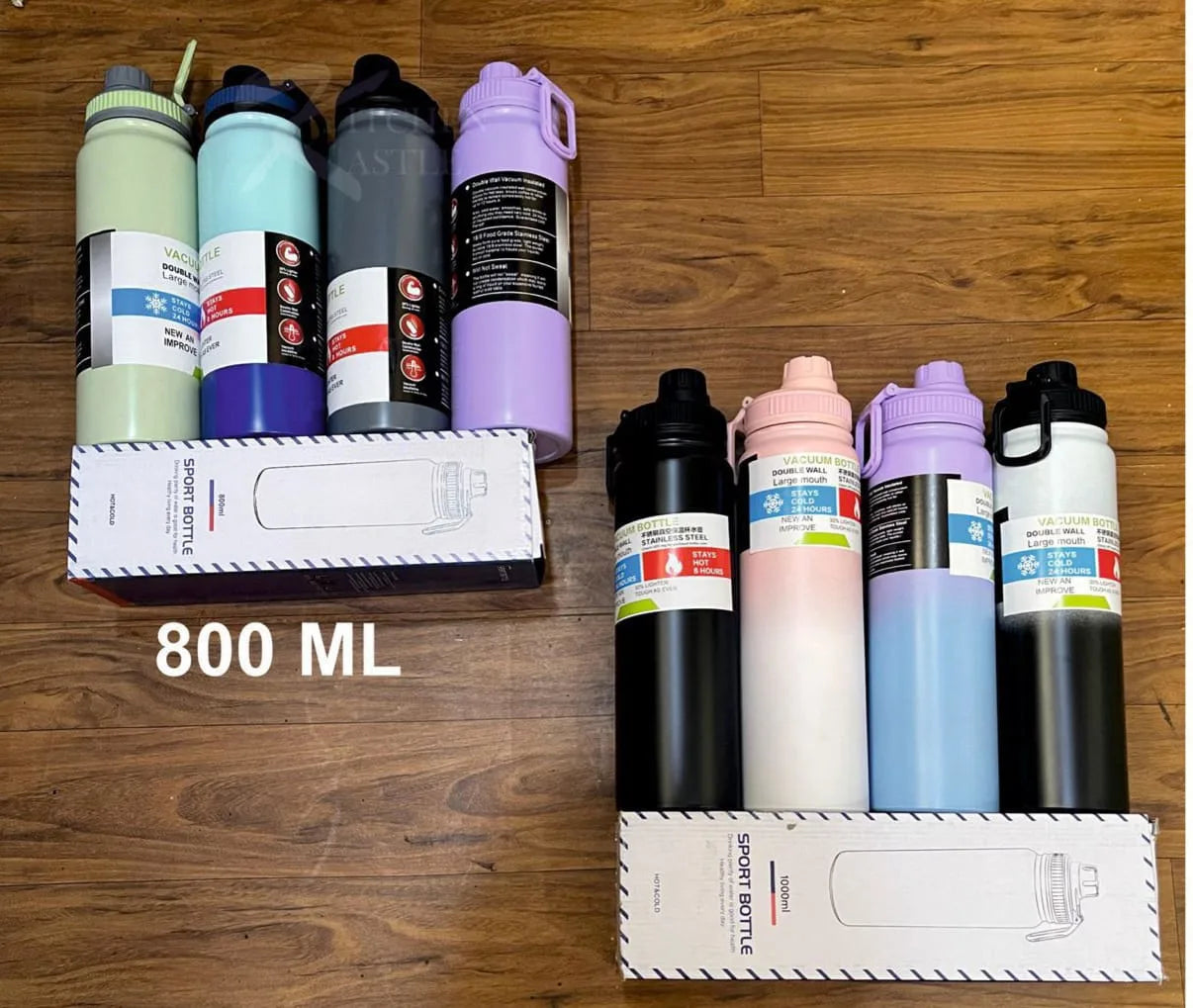 Anyage Vacuum Sport Water Bottle – Leak-Proof Multicolor 800-1000ml