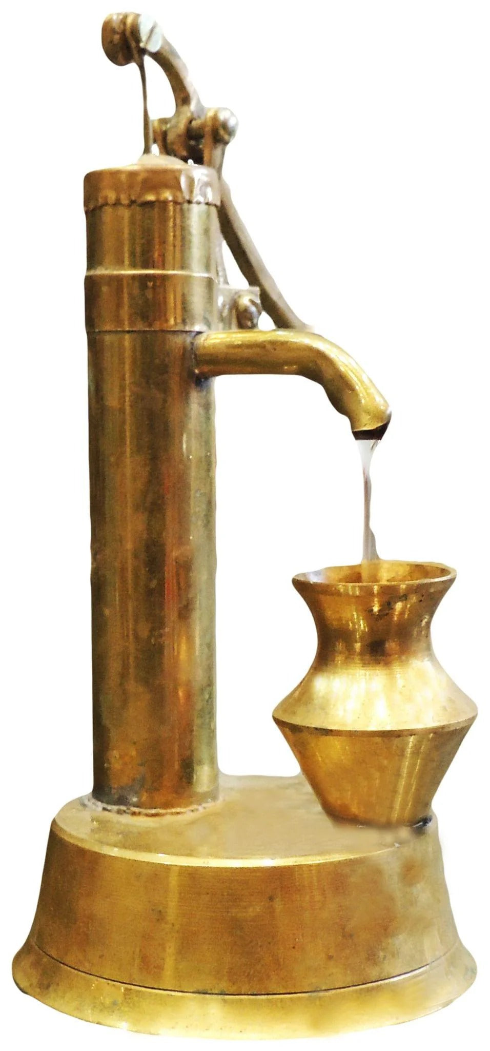 Brass Miniature Hand Pump - Working Model Toy for Kids and Collectors