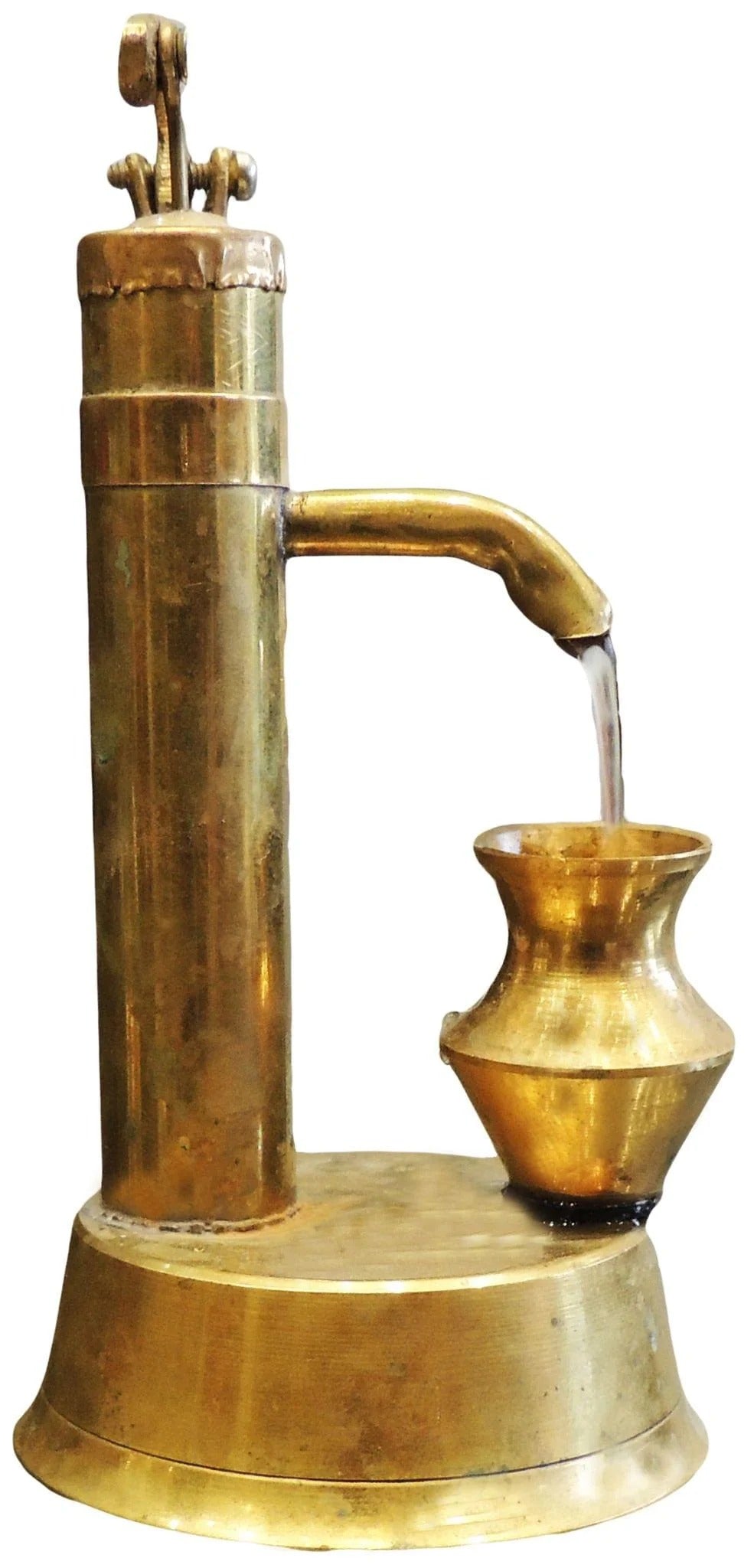 Brass Miniature Hand Pump - Working Model Toy for Kids and Collectors