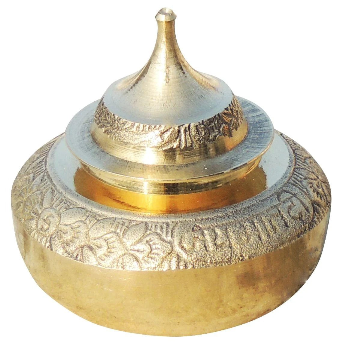 Brass Sindoor Dani - Handcrafted Traditional Dabbi with Antique Brass Finish