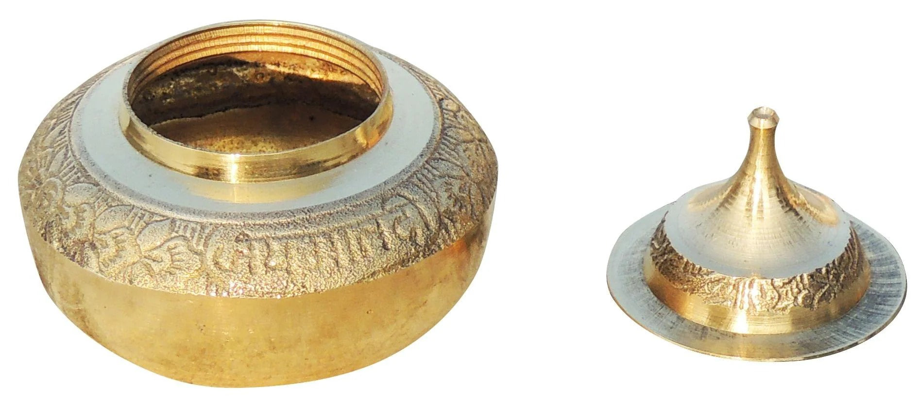 Brass Sindoor Dani - Handcrafted Traditional Dabbi with Antique Brass Finish
