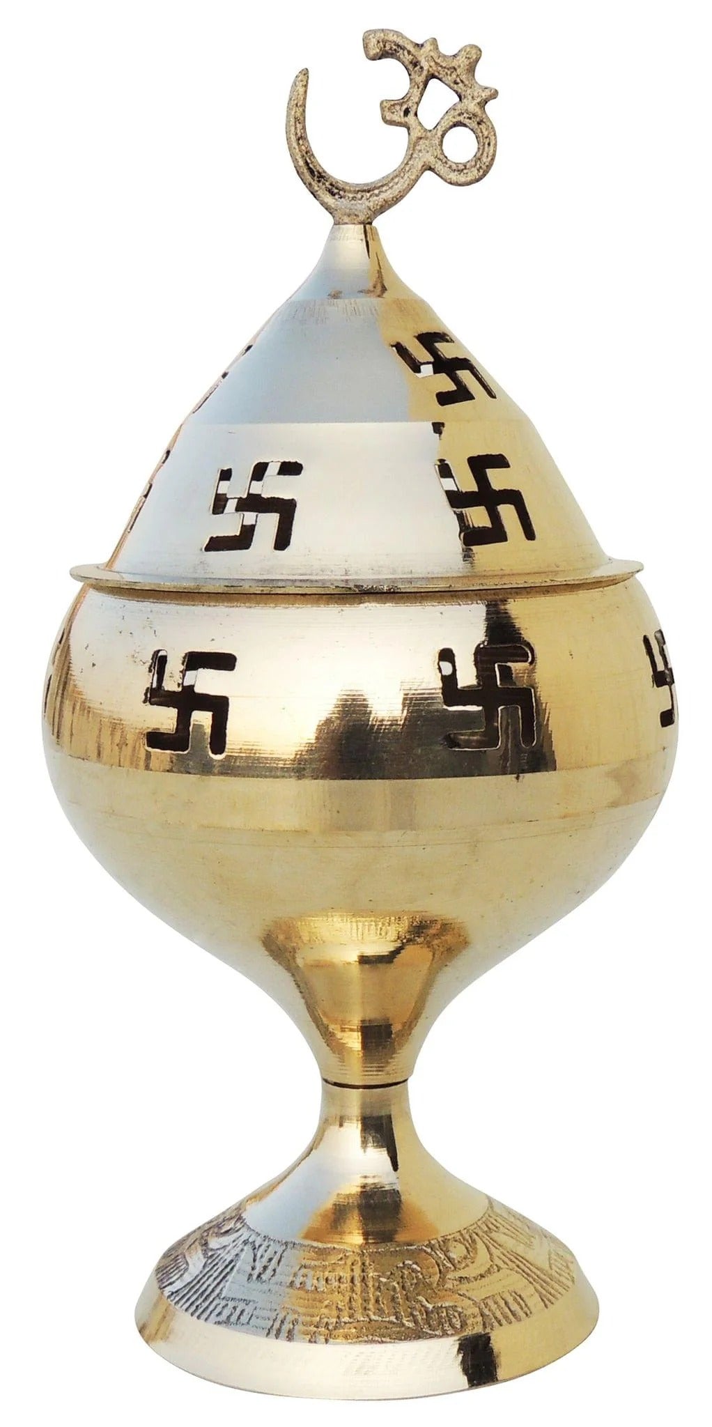Brass Om Pakija Deepak - Handcrafted Table Oil Lamp for Spiritual Ambience