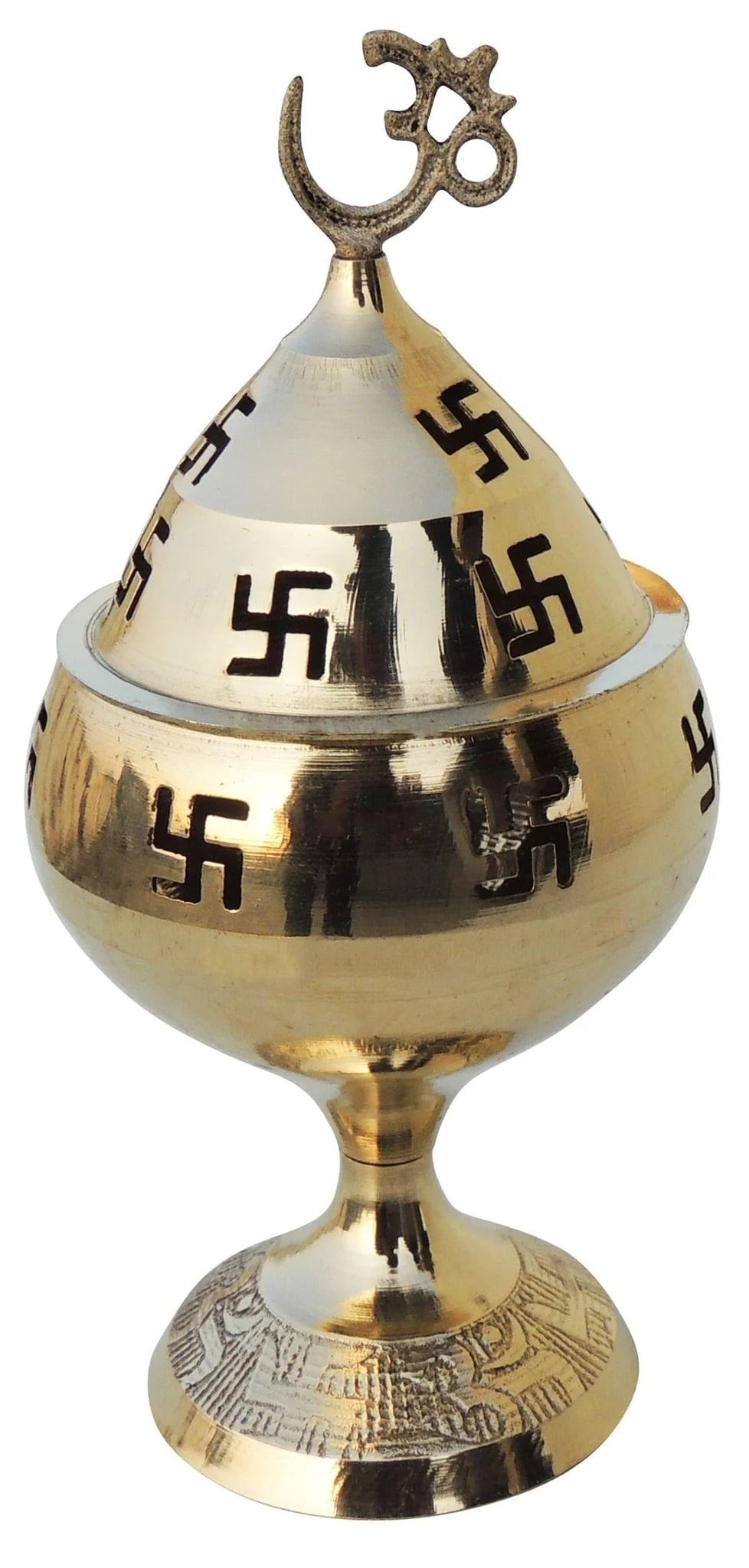 Brass Om Pakija Deepak - Handcrafted Table Oil Lamp for Spiritual Ambience