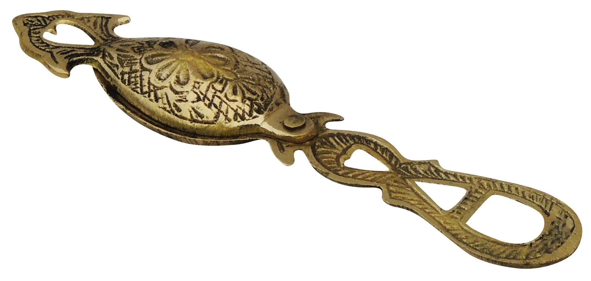 Brass Kajrota Kajal Dani Embossed - Handcrafted Traditional Kohl Storage Box