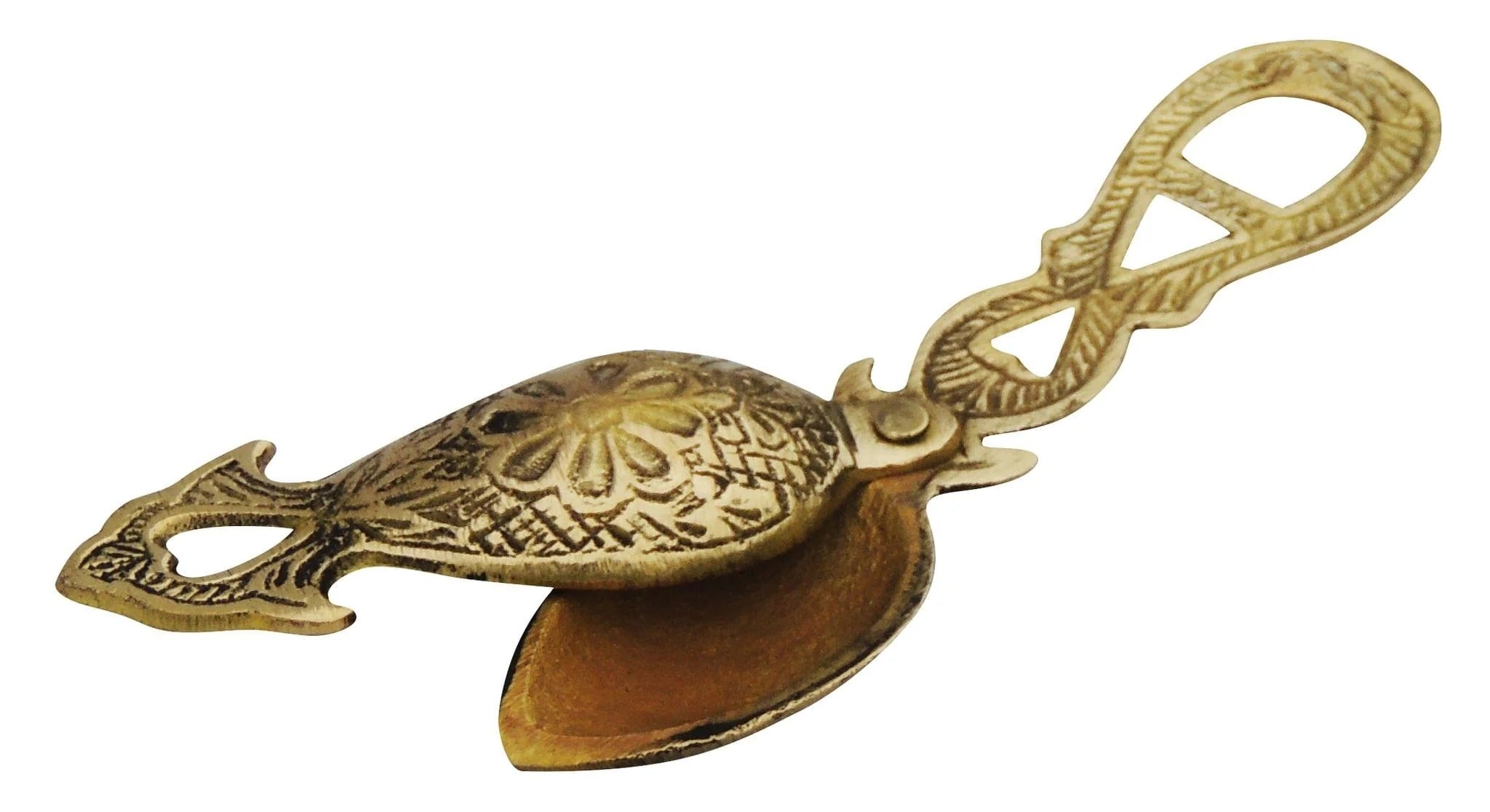 Brass Kajrota Kajal Dani Embossed - Handcrafted Traditional Kohl Storage Box