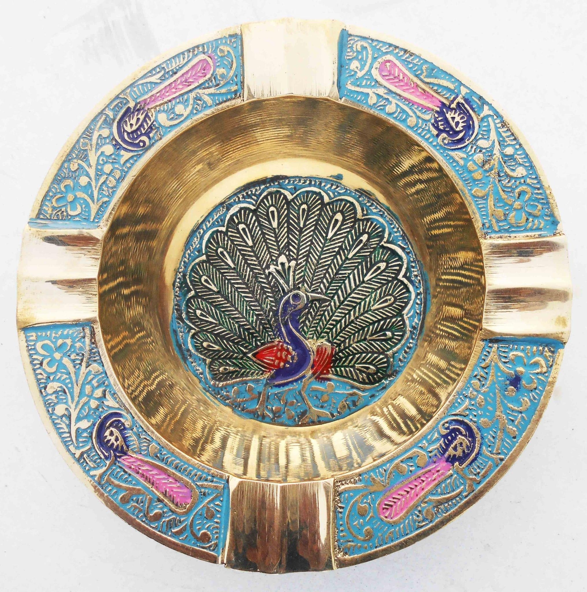 Brass Ashtray - Handcrafted Vintage Ash Tray for Home and Office Use